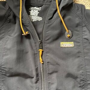 L.L. Bean Black Jacket with Yellow Accents Anorak